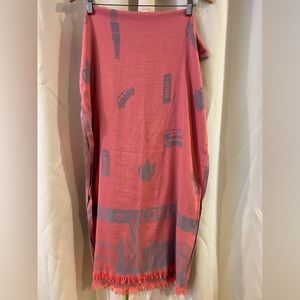 City Of London Scarf Pink Gray 75X22‎